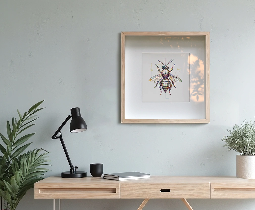 çok renkli arı kompozisyonu modern ortam