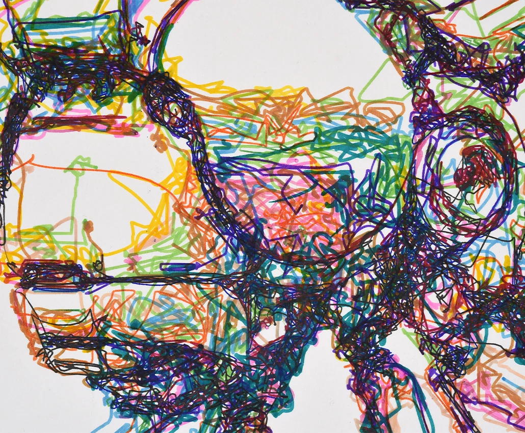 çok renkli plotter art detay fotoğrafı
