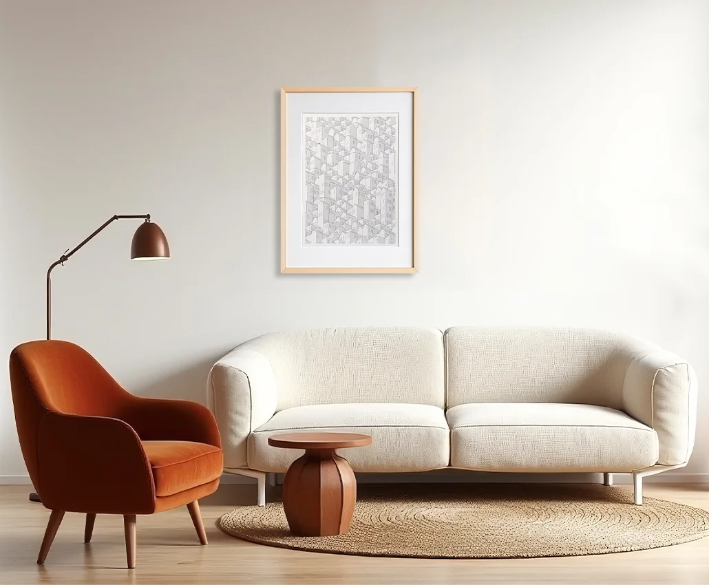 modern salonda algoritmik sanat eseri plotter art