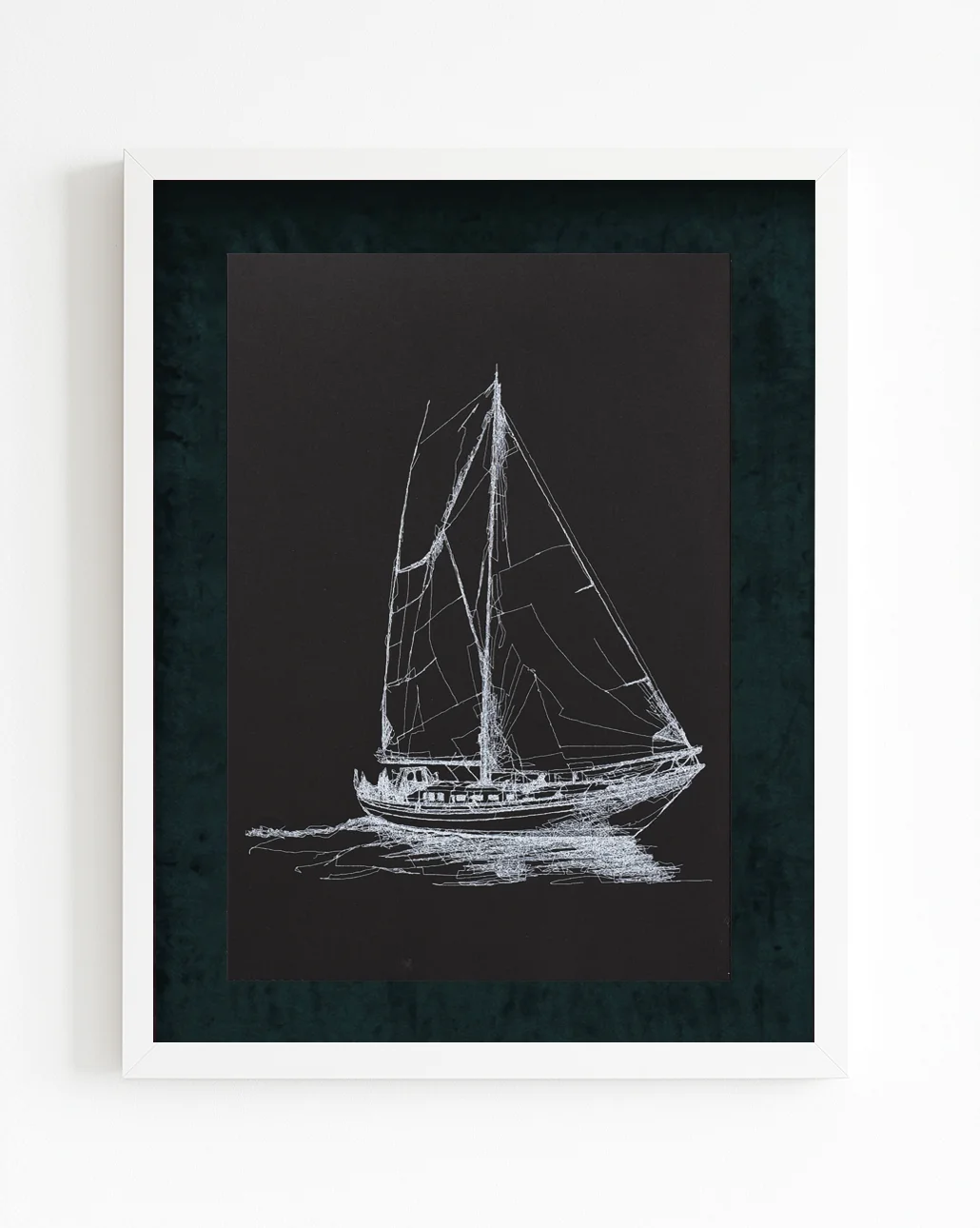 plotter art algoritmik eskiz yelkenli kompozisyonu