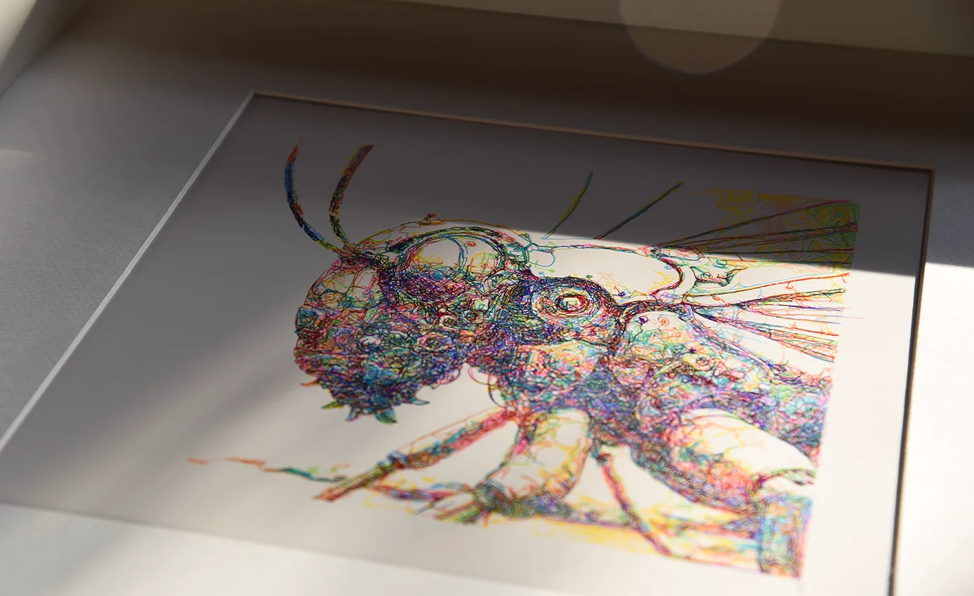 mikrokozmos temalı b&ouml;cek algoritmik sanat eseri