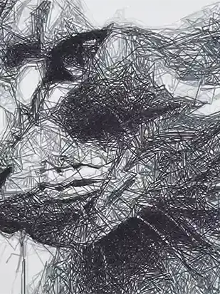 sfenks kedisi çizgi dokusu dijital sanat