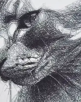 sfenks kedisi çizgi dokusu dijital sanat